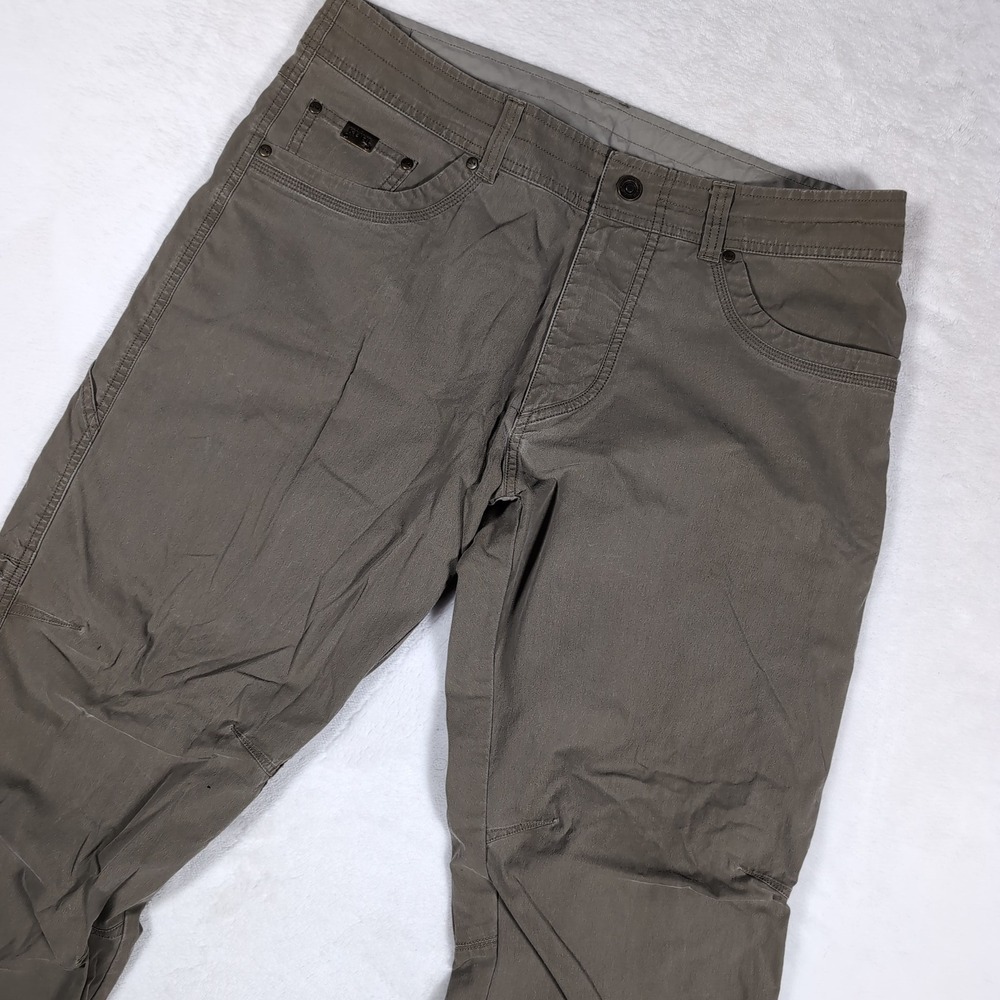 Kuhl Revolvr Vintage Patina Dye Mens 36 x 32 Pants Green Cotton Blend Hiking